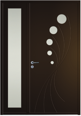 porte design Autan en aluminium avec tierce fixe à vitrage dépoli (ligne Horizon)