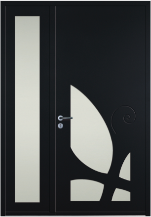 porte design Melteni en aluminium avec tierce fixe(ligne Horizon)