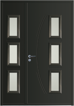 porte design Sirocco en aluminium avec tierce fixe (ligne Horizon)