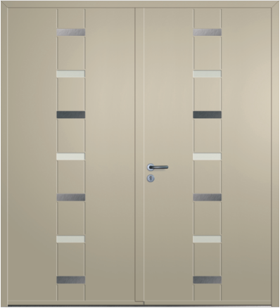 porte design Tivano en aluminium avec tierce fixe de la même largeur que l'ouvrant (ligne Horizon)