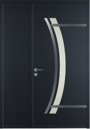 porte design Vendevel en aluminium avec tierce fixe (ligne Horizon)