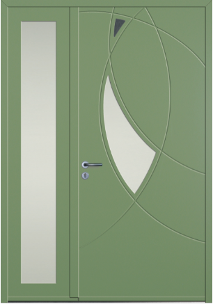 porte design Morget en aluminium avec tierce fixe pleine (ligne Horizon)