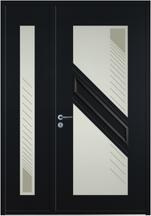 porte design Pampero en aluminium avec tierce fixe pleine (ligne Horizon)